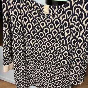 Anthropologie Navy and Cream Mini Dress